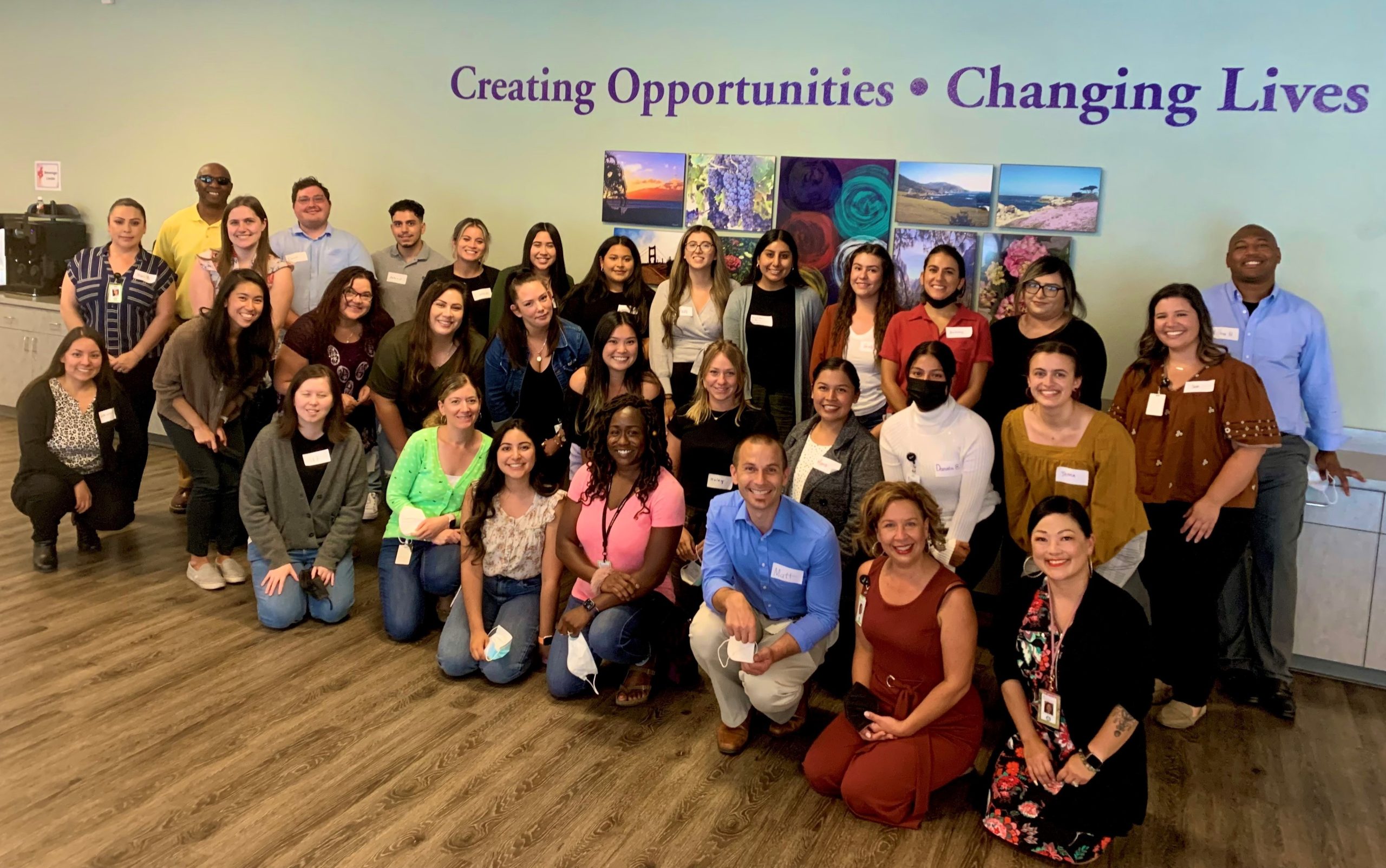 2022-2023 CS Interns pictured with their supervisors during orientation.